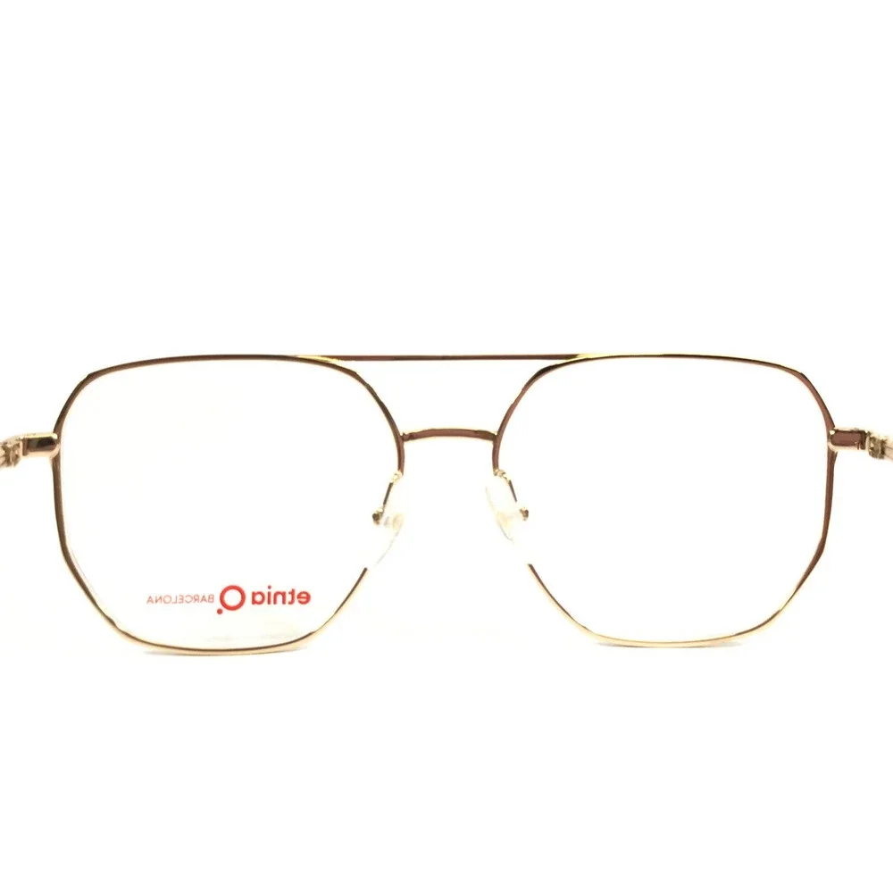 Etnia Barcelona Eyeglasses Frames ADYTON GDBL Shiny Gold Wire Rim 55-16-140